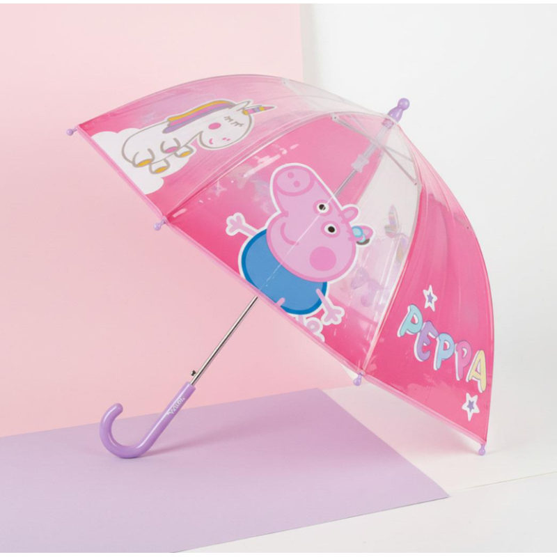Paraguas Manual Poe Peppa Pig Y George
