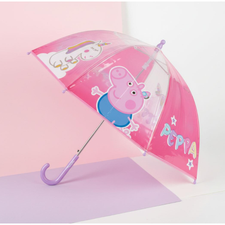 Paraguas Manual Poe Peppa Pig Y George