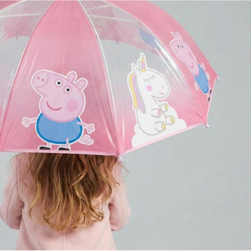 Paraguas Manual Poe Peppa Pig Y George