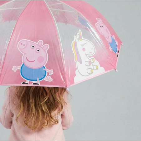 Paraguas Manual Poe Peppa Pig Y George