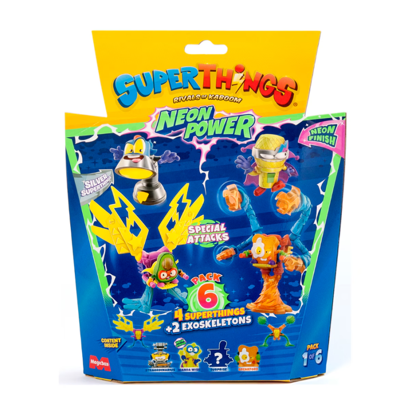 Pack 6 Superthings Neon Power 2 Exoskeletons