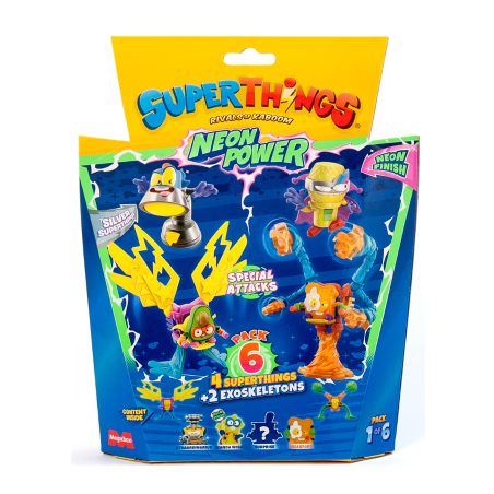 Pack 6 Superthings Neon Power 2 Exoskeletons