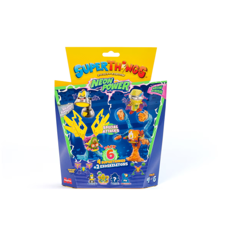 Pack 6 Superthings Neon Power 2 Exoskeletons
