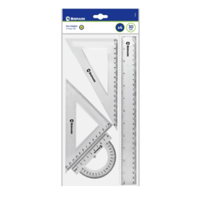 Set 4 Reglas Bismark Transparentes 30 cm