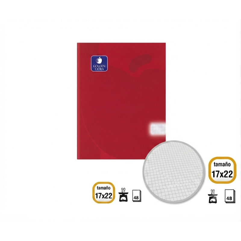 Libreta Golden Flex 17 x 22 cm 48 Hojas 90 g Cuadriculada