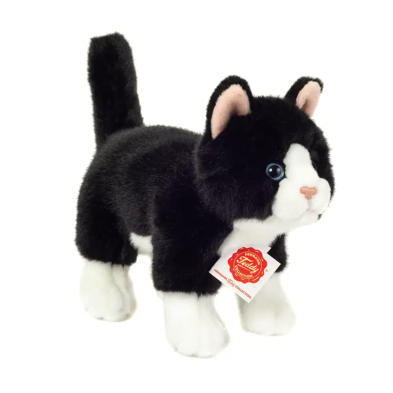 Peluche Gato Blanco Y Negro 20 Cm De Teddy Hermann