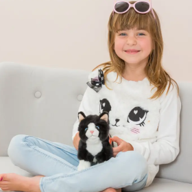Peluche Gato Blanco Y Negro 20 Cm De Teddy Hermann 2
