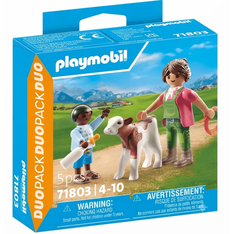 Playmobil Duo Pack Granjera con Ternero 71803