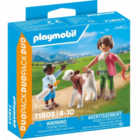 Playmobil Duo Pack Granjera con Ternero 71803