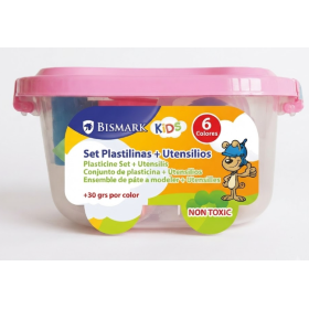 Caja Plastilina Bismark 6 Colores con Utensilios Surtido