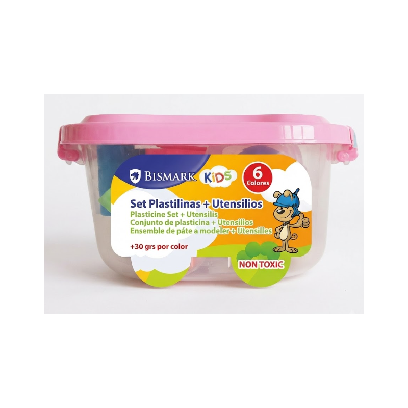 Caja Plastilina Bismark 6 Colores con Utensilios Surtido