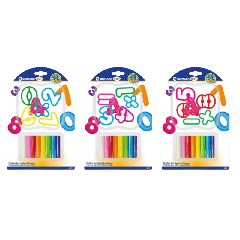 Plastilina Bismark Kids 8 Colores con 5 Moldes de Números Surtido