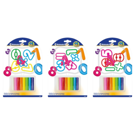 Plastilina Bismark Kids 8 Colores con 5 Moldes de Números Surtido