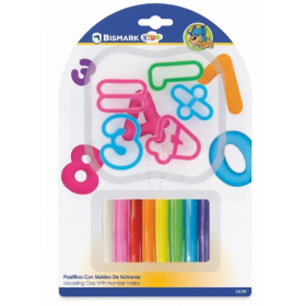 Plastilina Bismark Kids 8 Colores con 5 Moldes de Números Surtido