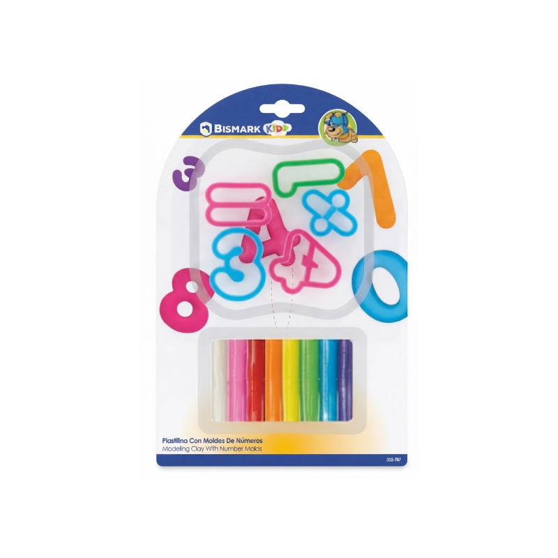 Plastilina Bismark Kids 8 Colores con 5 Moldes de Números Surtido