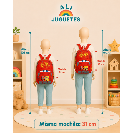 comparativa tamaño mochila cars 31 cm