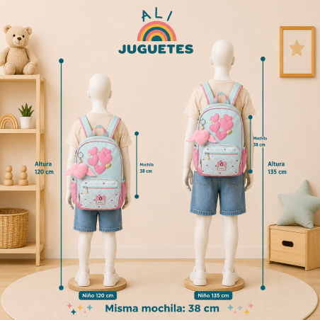 Mochila Escolar Enso Hearts Adaptable A Carro 38 Cm