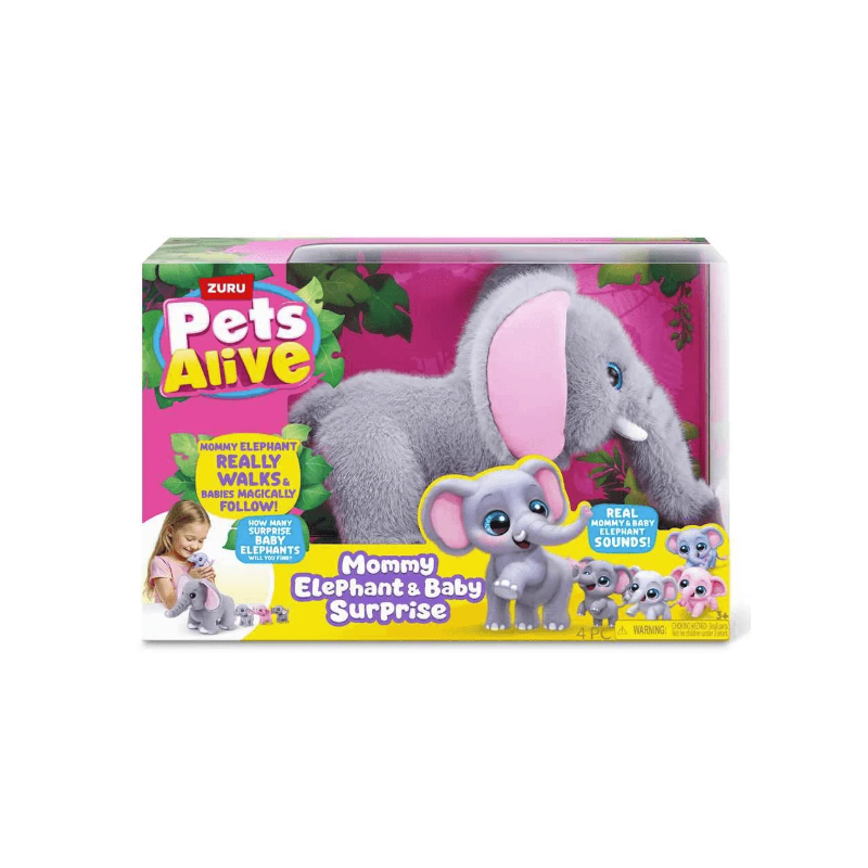 Pets Alive Mamá Elefante con Bebés Sorpresa
