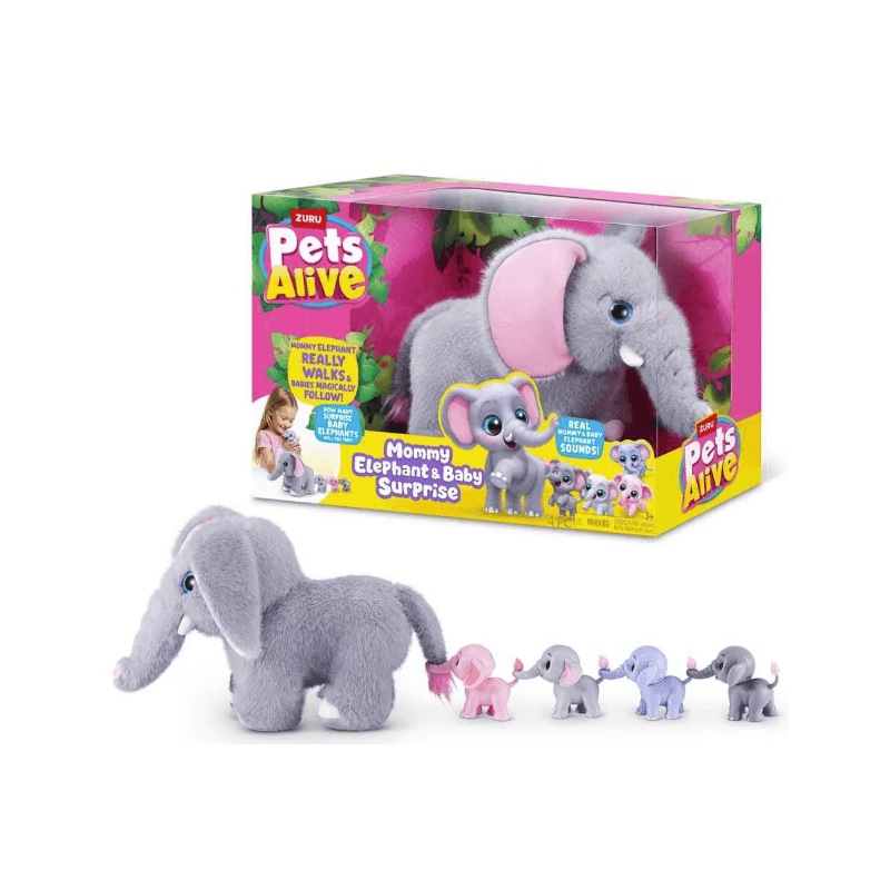 Pets Alive Mamá Elefante con Bebés Sorpresa