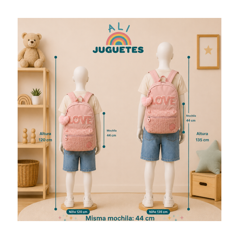 Mochila Escolar Blin Blin Love Adaptable A Carro 44 Cm