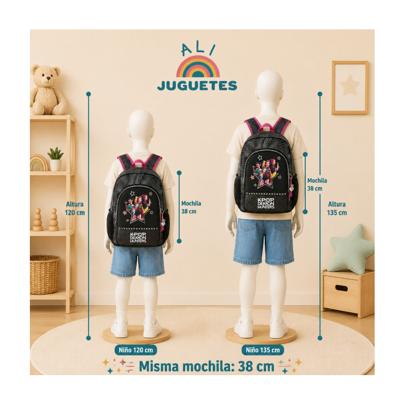 Mochila Escolar K-Pop Huntrix Energy 38 Cm