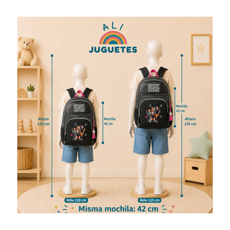 Mochila Escolar Doble K-Pop Huntrix Energy 42 Cm