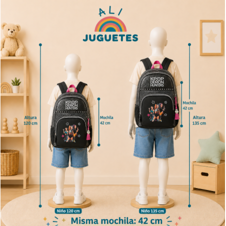 Mochila Escolar Doble K-Pop Huntrix Energy 42 Cm