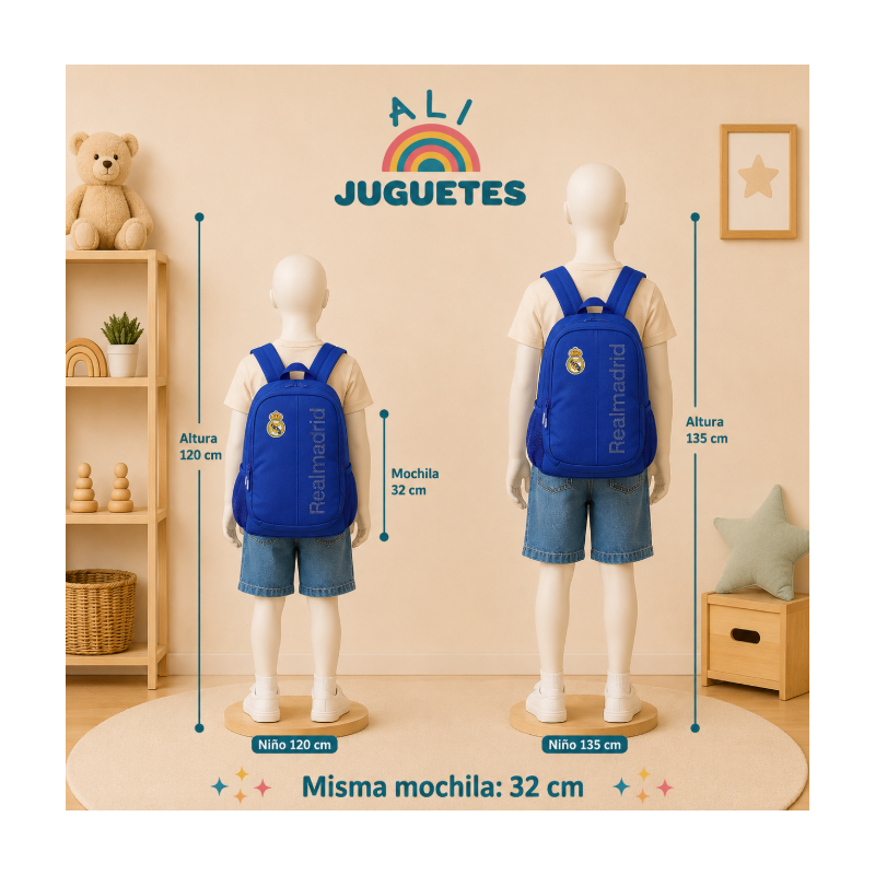 Mochila Escolar Azul Básico Real Madrid