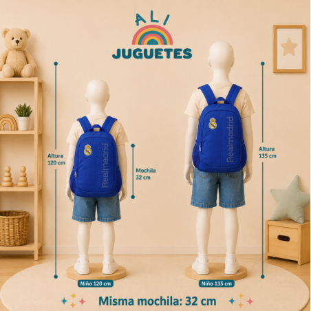 Mochila Escolar Azul Básico Real Madrid