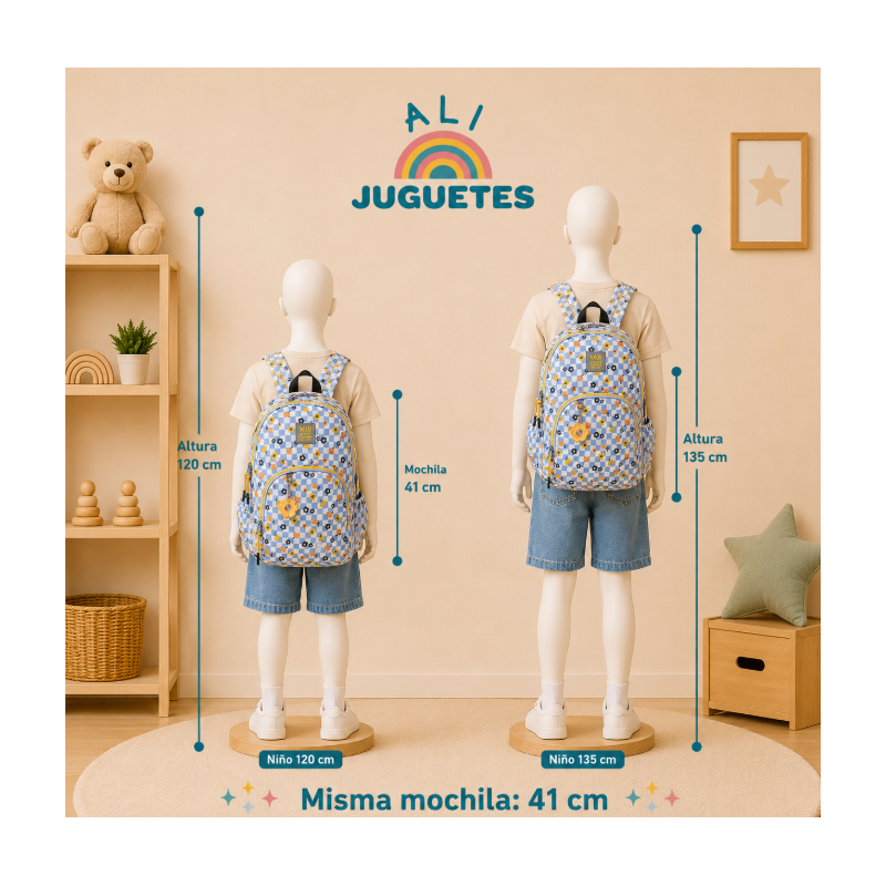 Mochila Escolar Triple Oslo Square Fit