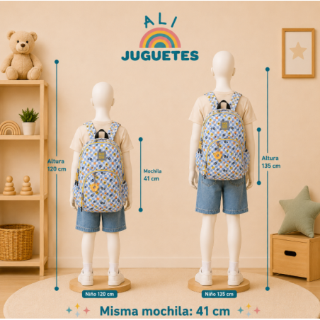 Mochila Escolar Triple Oslo Square Fit