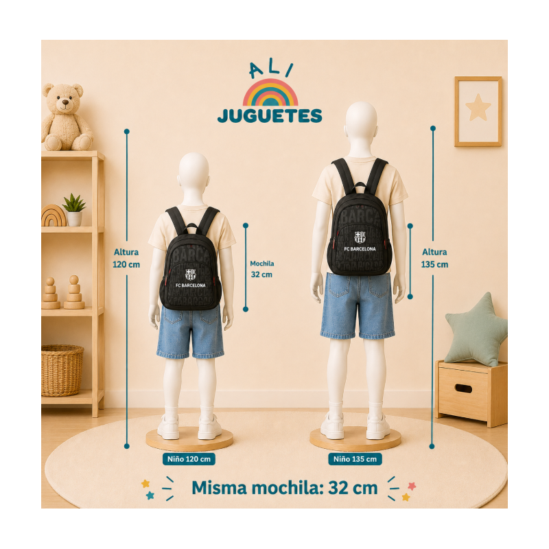 Mochila Escolar Black F.C. Barcelona