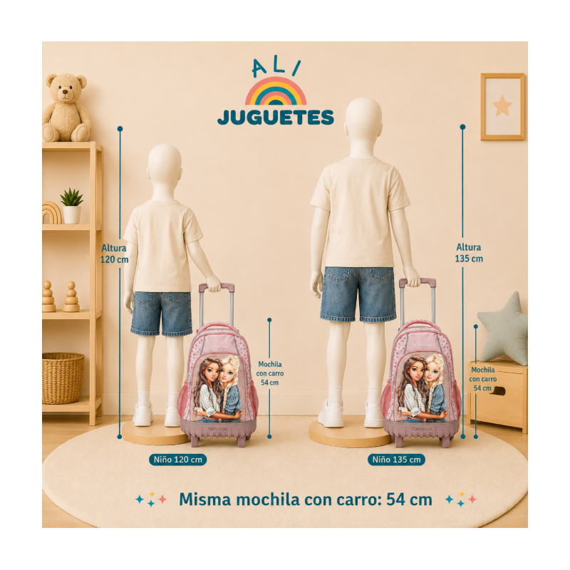 TOPModel Mochila Escolar Dots Con Carrito