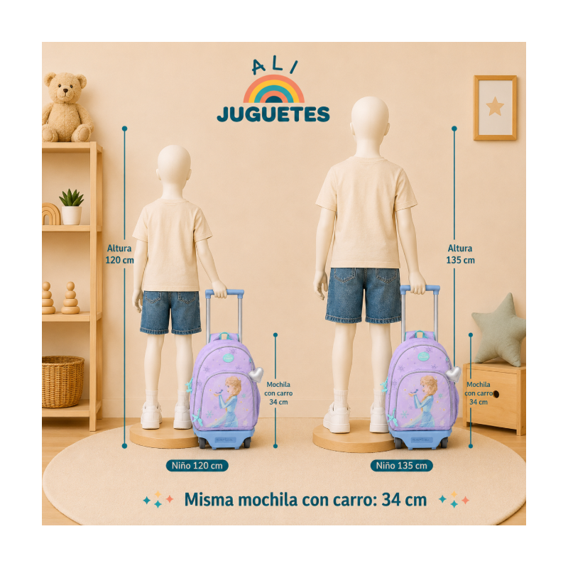 Mochila Infantil Frozen Spirit Con Carro