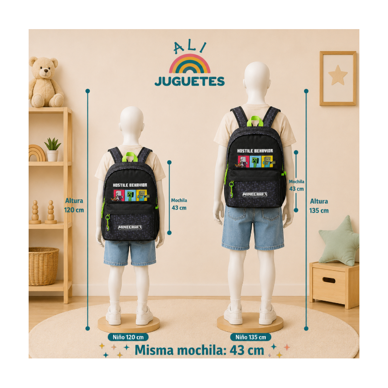 Minecraft Mochila Juvenil Adaptable