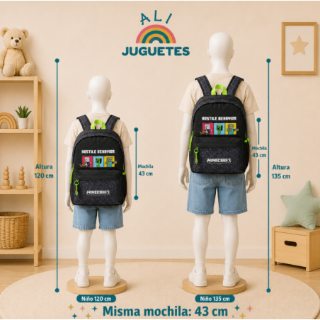 Minecraft Mochila Juvenil Adaptable