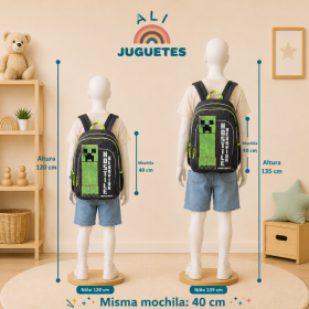 Minecratf Mochila Escolar Adaptable A Carro 2