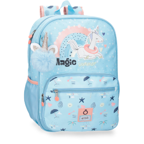 Mochila Escolar Magic Summer Azul 38 cm