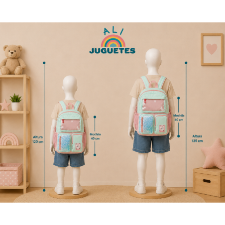 Mochila 3 Compartimentos Rosa B2f