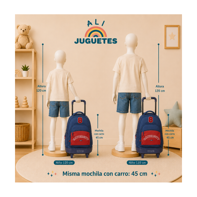 Mochila Grande Con Ruedas Simple