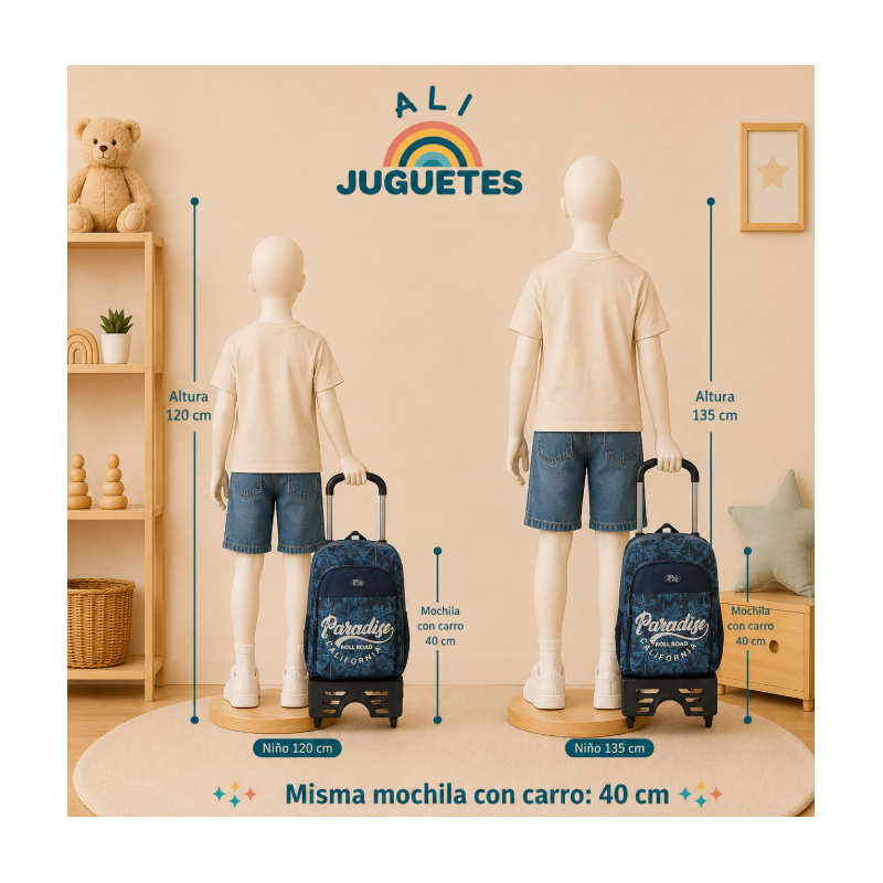 Mochila Con Carro Roll Road Palm