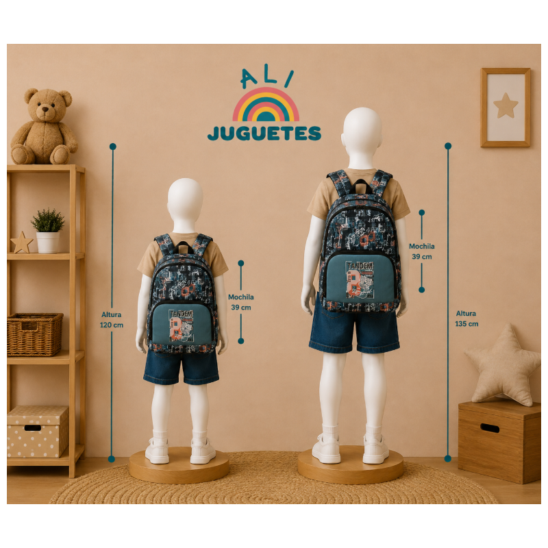 Mochila Escolar Tandem 2 Compartimentos