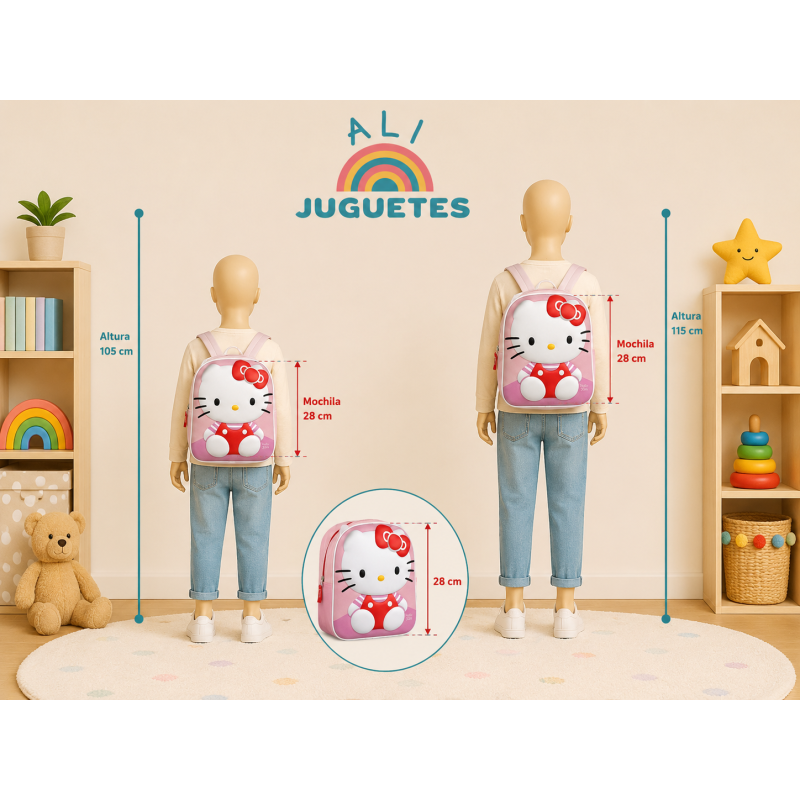 Mochila Hello Kitty 3D 28 Cm