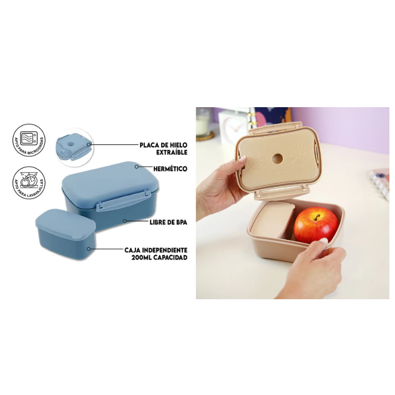 Fiambrera Hermética Tiny Motors Con placa de Hielo