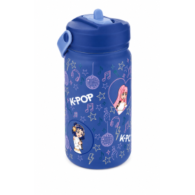 Botella Térmica Con Pajita K-Pop Azul 330 Ml De Aurea