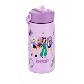 Botella Térmica Con Pajita K-Pop Lila 330 Ml De Aurea