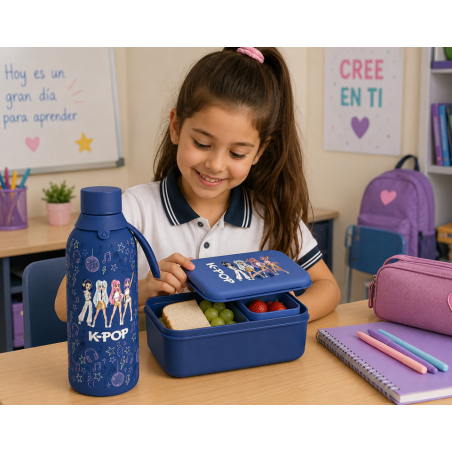 Botella Térmica K-Pop Dark Blue 500 Ml