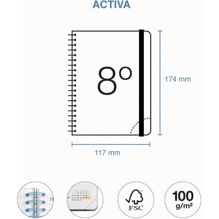 Agenda Escolar 26/27 A6 Miquelrius Malva Back To Basics