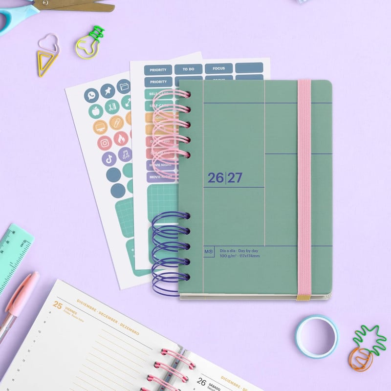 Agenda Escolar 26/27 A6 Miquelrius Verde Back To Basics
