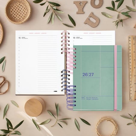 Agenda Escolar 26/27 A5 Miquelrius Verde Back To Basics